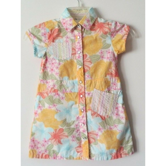 Vintage Healthtex Girls 100% Cotton Floral Dress Size 4 EUC